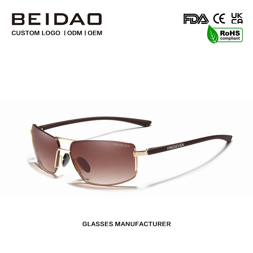 Винтажные квадратные алюминиевые поляризованные солнцезащитные очки унисекс